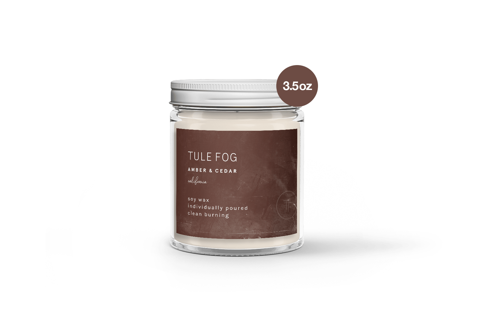 TULE FOG Fragrance Amber + Cedar Soy Candle